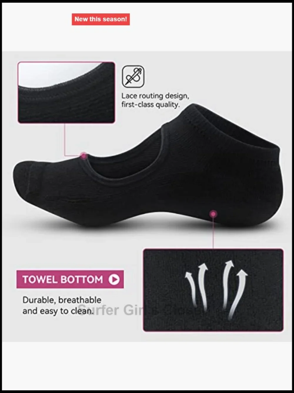 Non Slip Yoga Socks with Grips for Pilates Ballet Barre